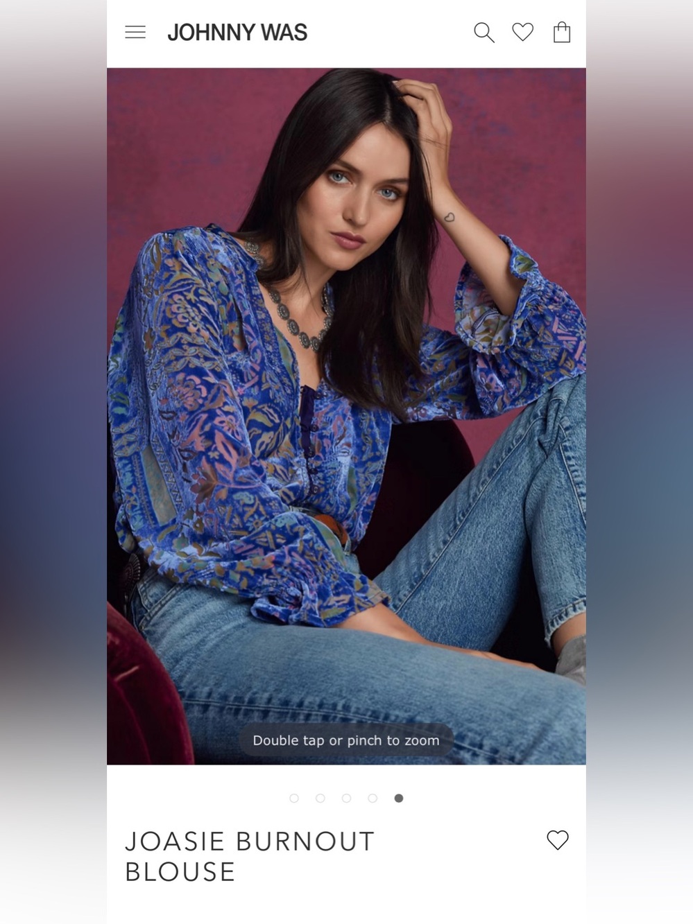 Johnny Was Burnout Josie Blouse - x-small
